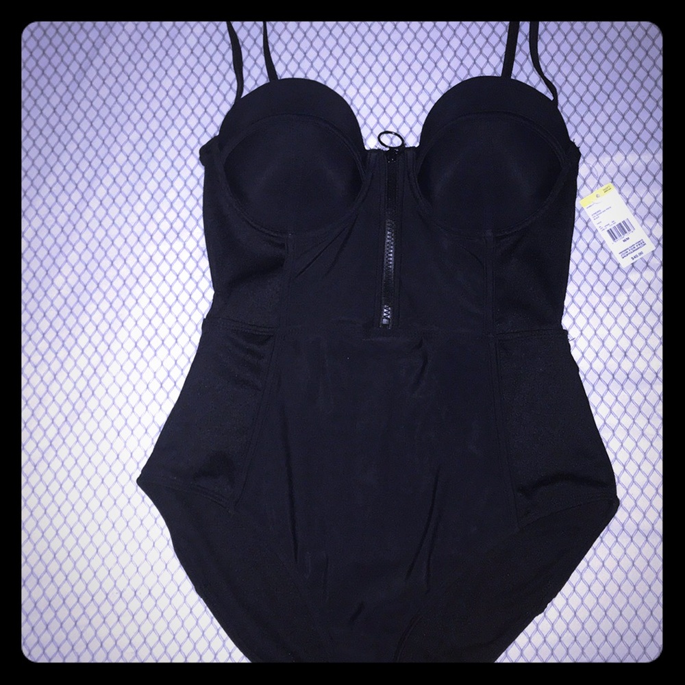 Bongo M Black Zip up Swim Suit